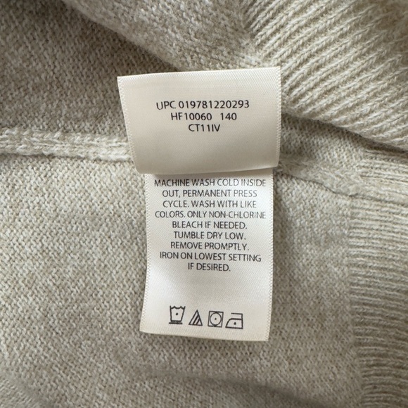 Haggar Clothing Men’s Beige Pullover 1/4 Zip Mock Neck Tight Cable Knit XL - Picture 7 of 10